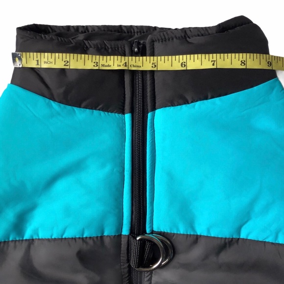 Dog PUFFER Jacket Coat Black Turquoise M NWOT - Picture 7 of 11